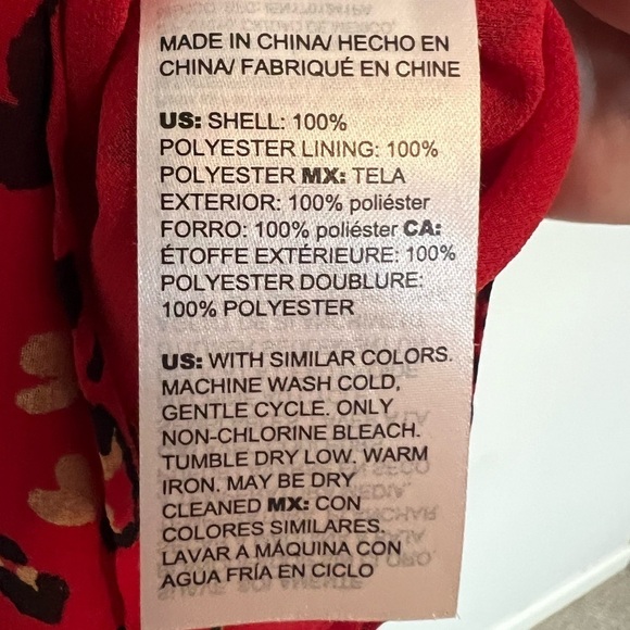 💕 Chico's Women's Blouse Red Heart Leopard Print Size 1 (Medium/8) - Picture 5 of 5